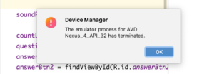 【Android Studio】エミュレータが起動できない場合 The emulator process for AVD XXX has ...